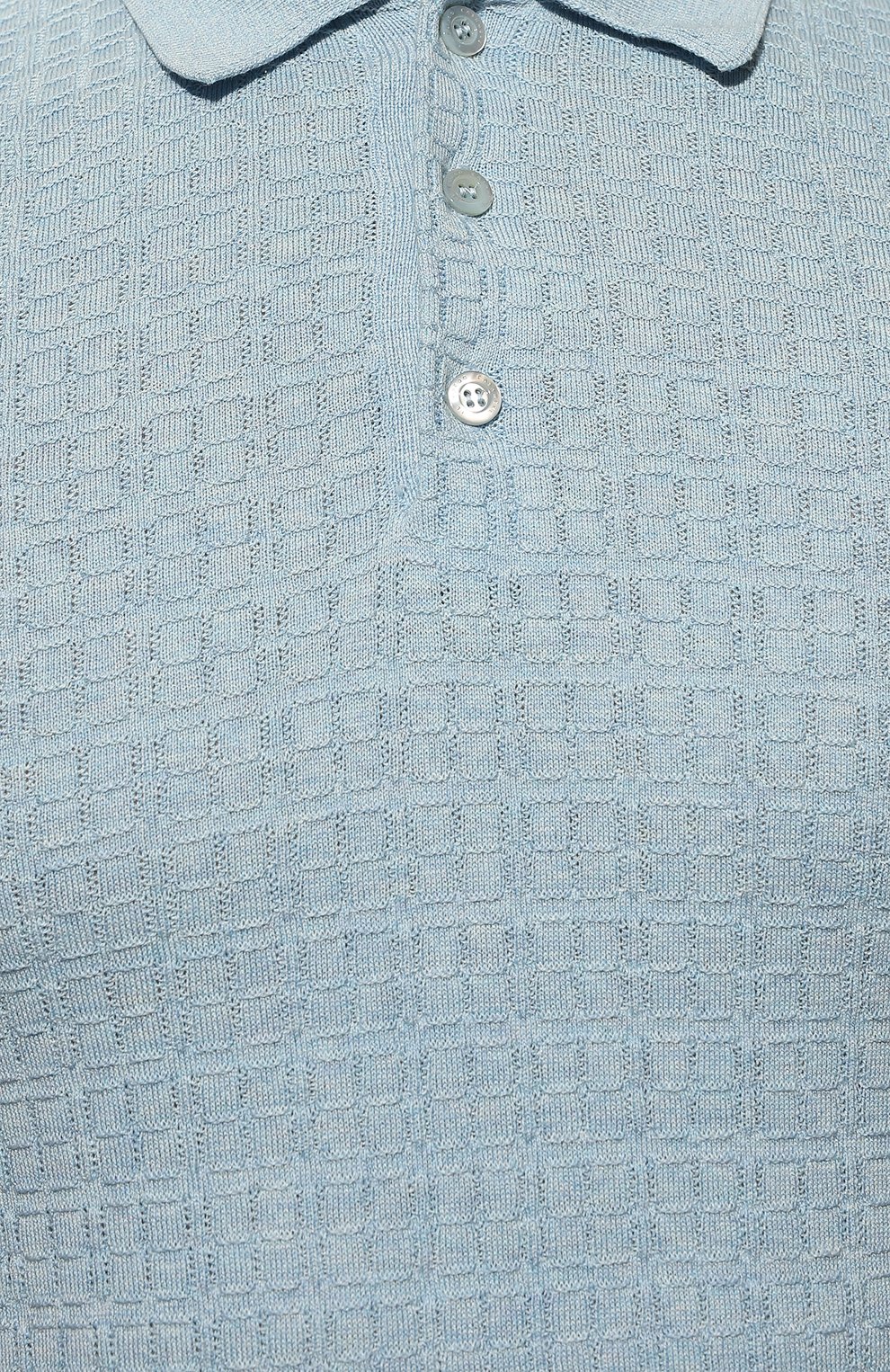 Поло из шелка и хлопка IL BORGO CASHMERE голубого цвета по цене 51350 руб., арт. 57-1090-M0DG0, фото 5 Поло из шелка и хлопка IL BORGO CASHMERE, арт. 57-1090-M0DG0, фото 5