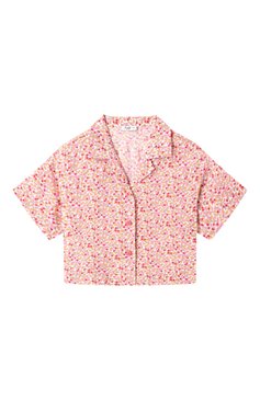 Детский комплект из рубашки и шорт IL GUFO розового цвета, арт. P25DP489C4139/10A-14A | Фото 2 (Рукава: Короткие; Кросс-КТ: костюм; Материал внешний: Хлопок; Ростовка одежда: 8 лет | 128 см, 13 - 15 лет | 158 см, 12 лет | 152 см)