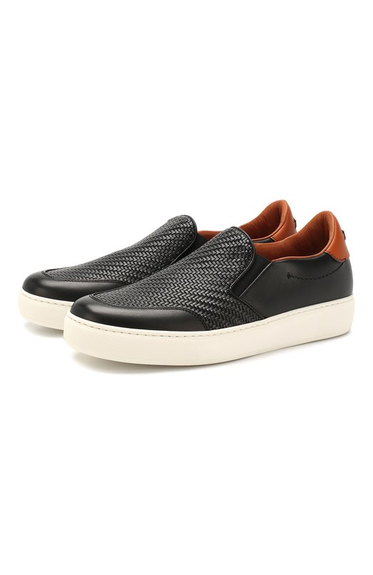 Кожаные слипоны Zegna A4367X-LHPTA Чёрный A4367X-LHPTA