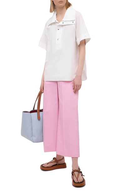 Хлопковые брюки MSGM светло-розового цвета по цене 29050 руб., арт. 3041MDP06 217105, фото 2 Хлопковые брюки MSGM, арт. 3041MDP06 217105, фото 2