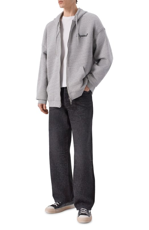 Хлопковая толстовка Dsquared2 S74HG0184/D25026 Серый  S74HG0184/D25026 Фото 2