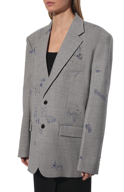 Шерстяной жакет VETEMENTS серого цвета по цене 265000 руб., арт. UE52JA300G 1212/W, фото 3 Шерстяной жакет VETEMENTS, арт. UE52JA300G 1212/W, фото 3