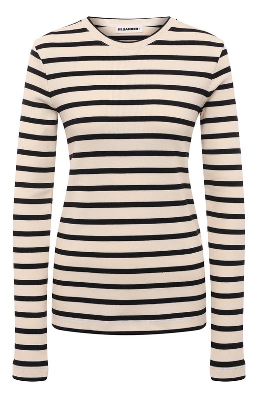 Хлопковый лонгслив Jil Sander J40NH0003/J46497 Кремовый J40NH0003/J46497