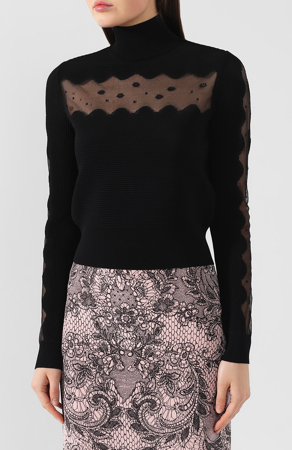 Водолазка из смеси вискозы и шелка ALEXANDER MCQUEEN, арт. 585218/Q1AD7, фото 3