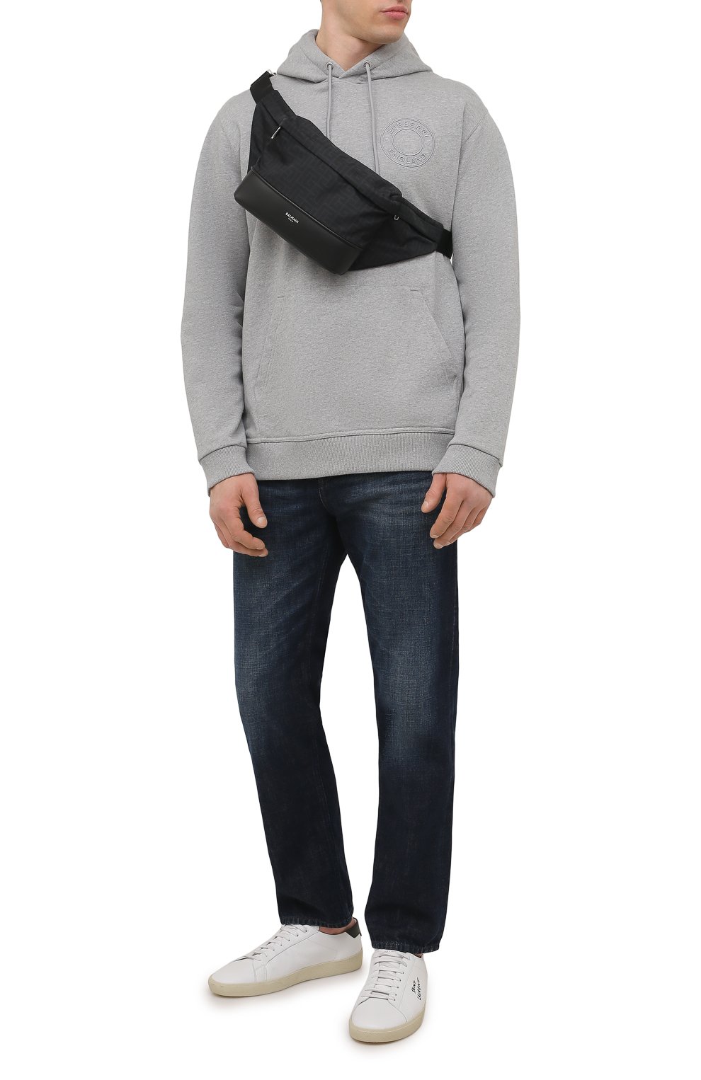 Текстильная поясная сумка BALMAIN черного цвета по цене 89950 руб., арт. XM1AB158/TNYM, фото 3 Текстильная поясная сумка BALMAIN, арт. XM1AB158/TNYM, фото 3