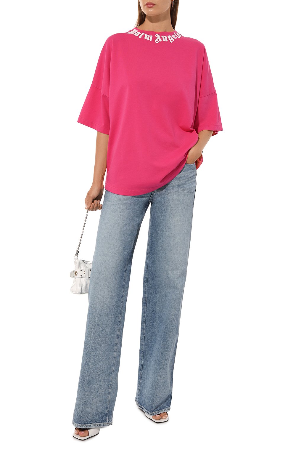 Хлопковая футболка PALM ANGELS, арт. PWAA023F24JER001, фото 2