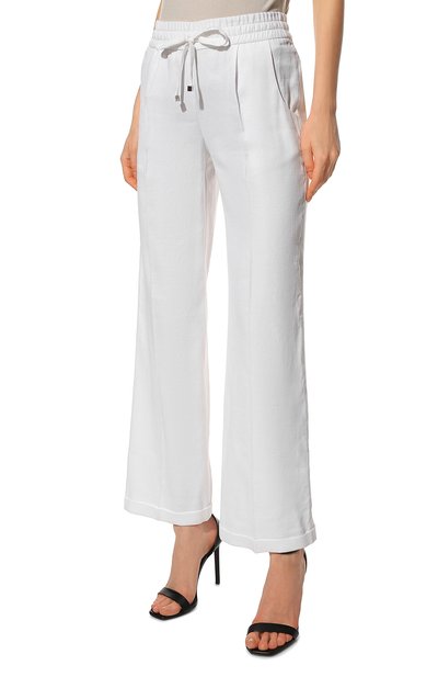 Брюки изо льна и вискозы KITON белого цвета по цене 85700 руб., арт. D48122K09T84, фото 3 Брюки изо льна и вискозы KITON, арт. D48122K09T84, фото 3