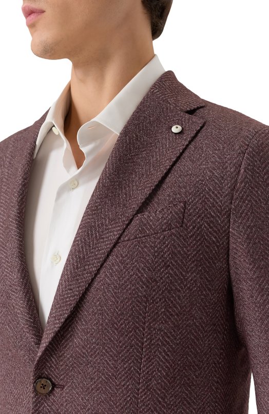 Пиджак из шерсти и хлопка L.B.M. 1911 2887/55515 Фиолетовый  2887/55515 Фото 6