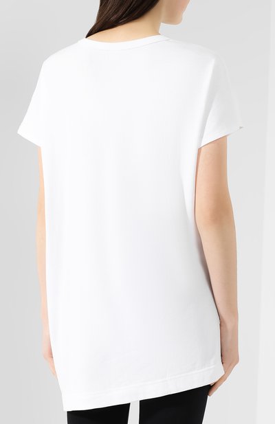 Хлопковая футболка YOHJI YAMAMOTO белого цвета по цене 25850 руб., арт. YJ-T22-678, фото 4 Хлопковая футболка YOHJI YAMAMOTO, арт. YJ-T22-678, фото 4