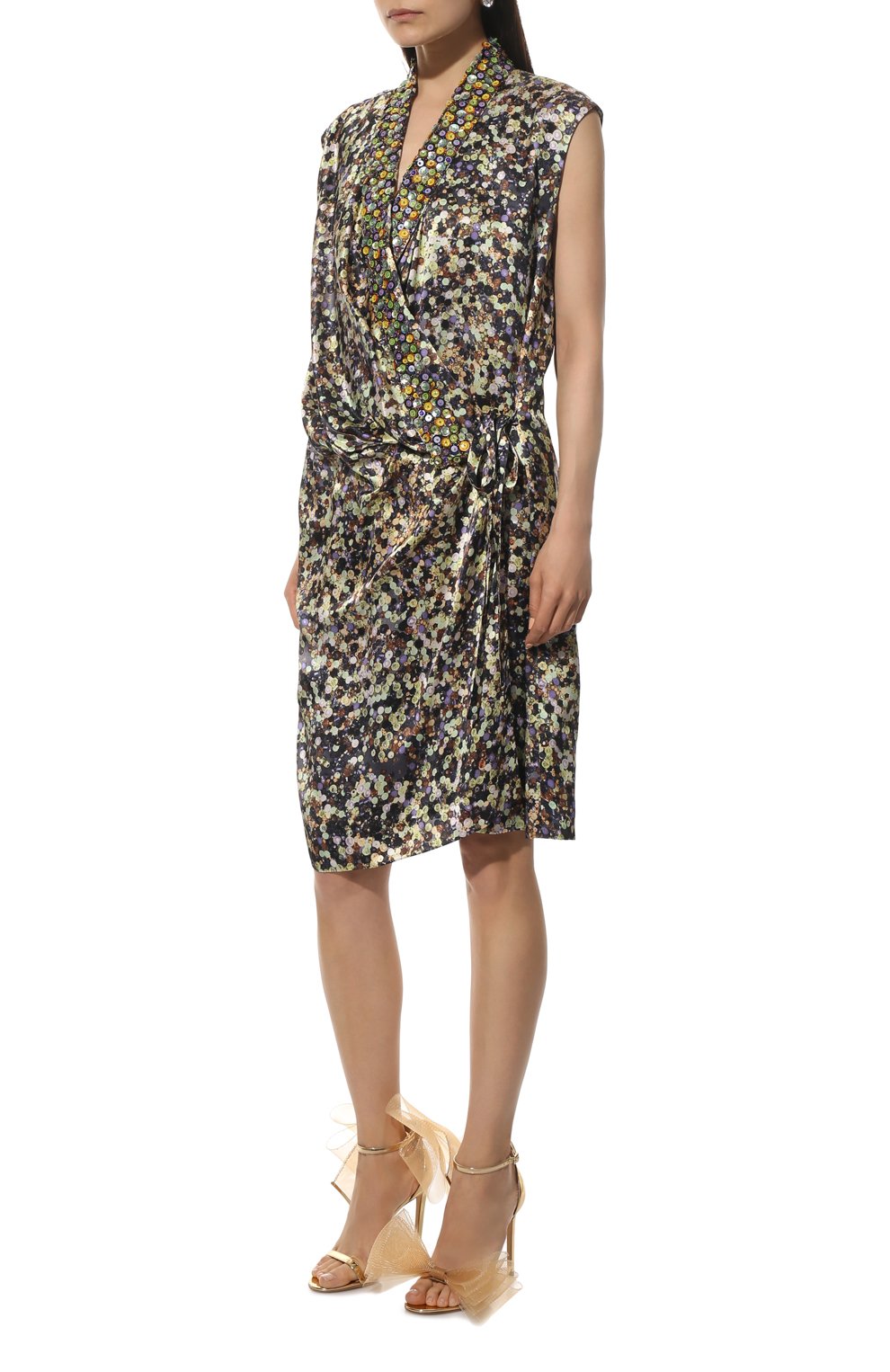 Шелковое платье DRIES VAN NOTEN зеленого цвета по цене 163000 руб., арт. 221-031082-4040, фото 3 Шелковое платье DRIES VAN NOTEN, арт. 221-031082-4040, фото 3