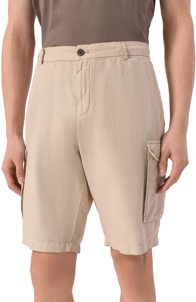 Шорты из хлопка и льна PAUL&SHARK, арт. 26414035, фото 3