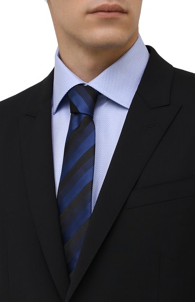 Шелковый галстук LANVIN синего цвета по цене 12600 руб., арт. 3218/TIE, фото 2 Шелковый галстук LANVIN, арт. 3218/TIE, фото 2