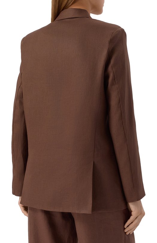 Льняной жакет Albus Lumen AL.RT25.006.CLASSICBLAZER Коричневый  AL.RT25.006.CLASSICBLAZER Фото 4