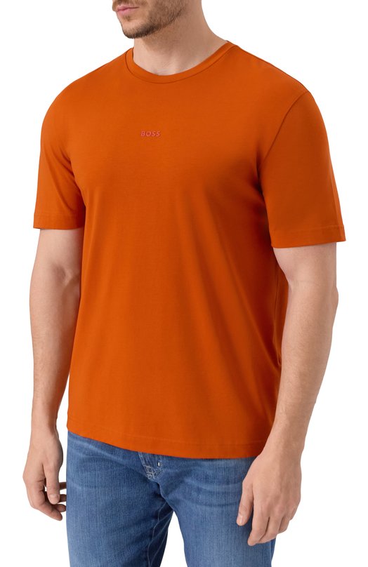 Хлопковая футболка BOSS Orange 50473278 Оранжевый  50473278 Фото 3