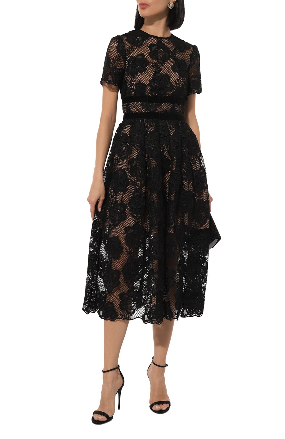 Платье SELF-PORTRAIT черного цвета по цене 68000 руб., арт. AW24-017M-B, фото 2 Платье SELF-PORTRAIT, арт. AW24-017M-B, фото 2