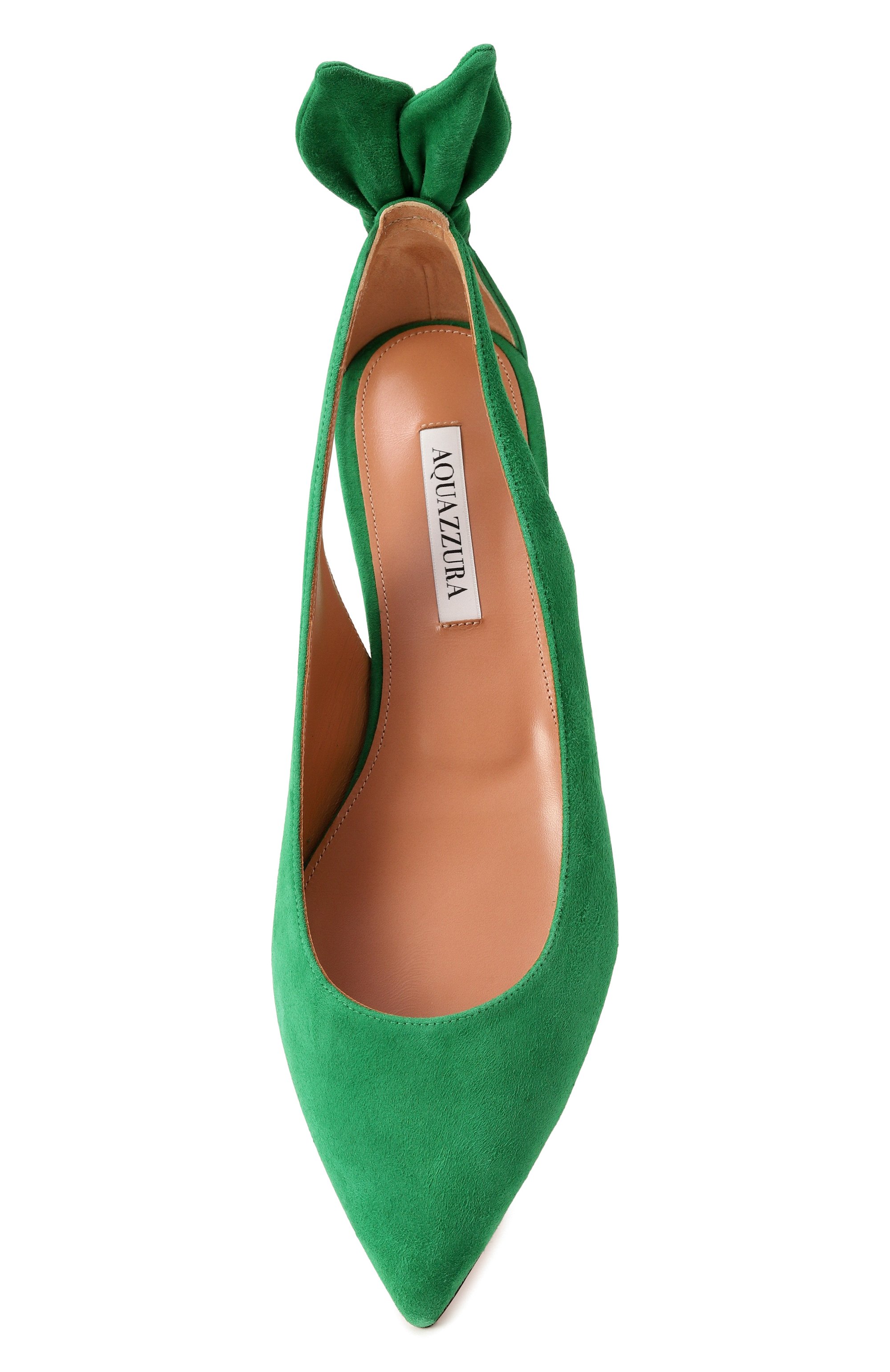 Замшевые балетки bow tie AQUAZZURA, арт. DENFLAB0-SUE-000, фото 6