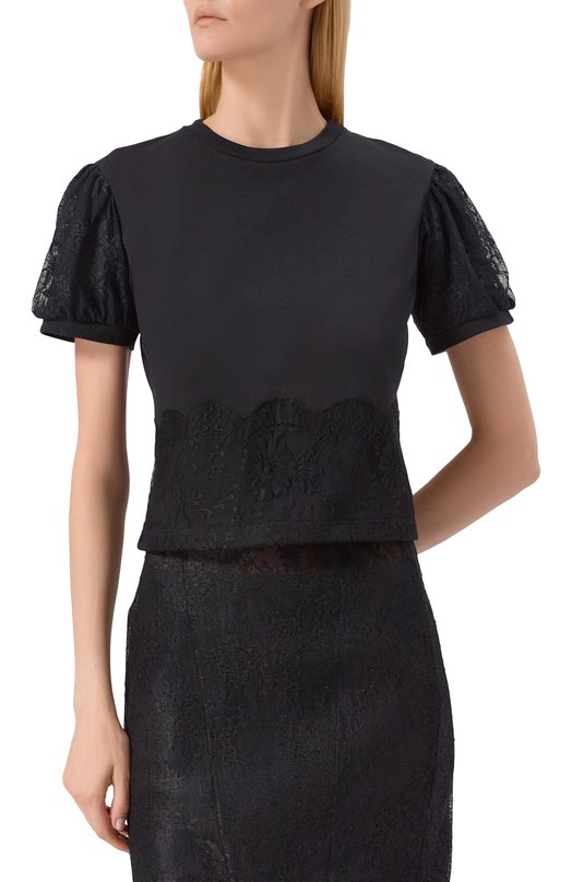 Хлопковый топ Nina Ricci 25AJT0024/C01104 Чёрный  25AJT0024/C01104 Фото 3