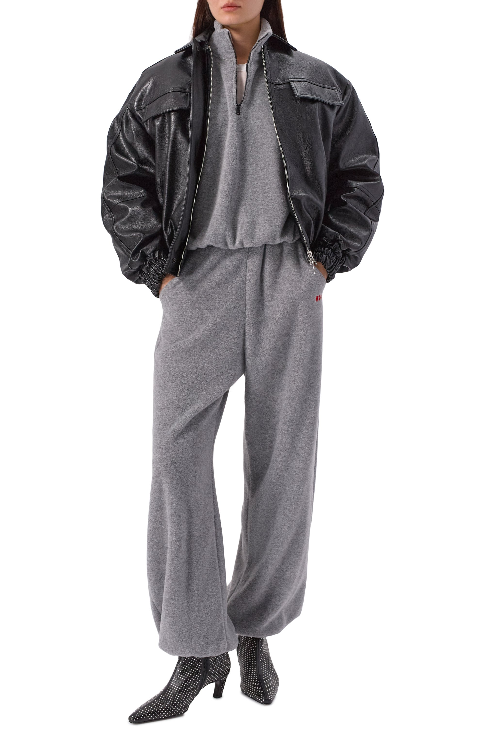 Бомбер из экокожи MSGM черного цвета по цене 69950 руб., арт. 3942MDH03X/257804, фото 2 Бомбер из экокожи MSGM, арт. 3942MDH03X/257804, фото 2