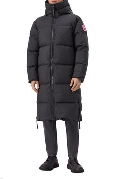 Мужская пуховик lawrence CANADA GOOSE черного цвета, арт. 2800M | Фото 3 (Рукава: Длинные; Материал подклада: Синтетический материал; Материал утеплителя: Пух и перо; Длина (верхняя одежда): До колена; Мужское Кросс-КТ: пуховик-длинный; Стили: Кэжуэл; Материал внешний: Синтетический материал)