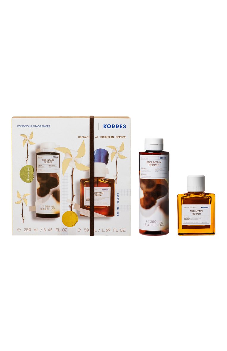 Подарочный набор mountain pepper (50+250ml) KORRES бесцветного цвета, арт. 5203069127748 | Фото 1 (Нос: Не проставлено; Региональные ограничения белый список (Axapta Mercury): Не проставлено; Косметика кросс-кт: Парфюмерия У, Уход У; Обьем косметики: 50+250ml; Ограничения доставки: flammable)