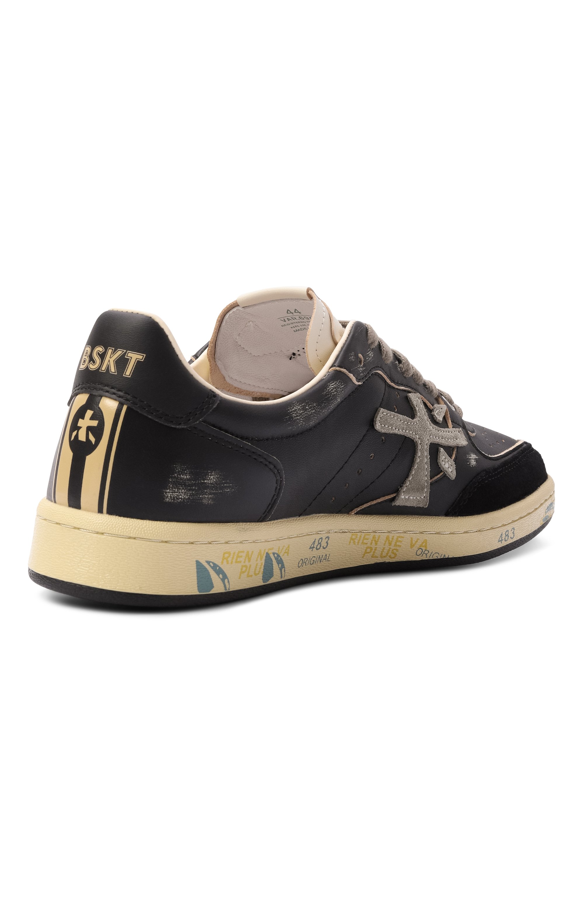 Кожаные кеды bskt clay PREMIATA черного цвета по цене 34500 руб., арт. BSKTCLAY/VAR 6909, фото 4 Кожаные кеды bskt clay PREMIATA, арт. BSKTCLAY/VAR 6909, фото 4