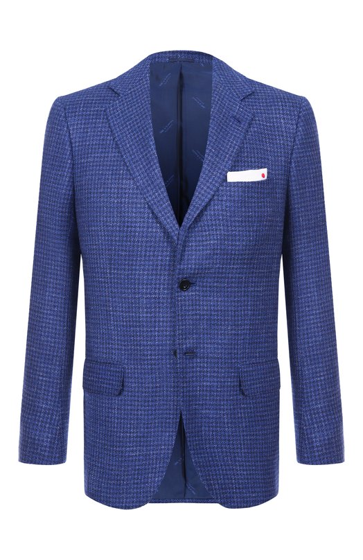 Пиджак из шерсти и кашемира Kiton UG81K0639E01 Синий UG81K0639E01
