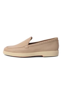 Женские кожаные лоферы SANTONI бежевого цвета, арт. WUYG71436TISSWKA | Фото 4 (Подошва: Платформа; Драгоценные камни: Проставлено; Каблук высота: Низкий; Материал сплава: Проставлено; �Материал внешний: Натуральная кожа; Материал внутренний: Натуральная кожа)