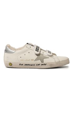 Детские кожаные кеды superstar GOLDEN GOOSE DELUXE BRAND белого цвета, арт. GTF00111.F002827 | Фото 5 (Материал утеплителя: Натуральный мех; Девочки Кросс-КТ: Обувь-низкие; Материал внутренний: Натуральная кожа; Материал сплава: Проставлено; Нос: Не проставлено)