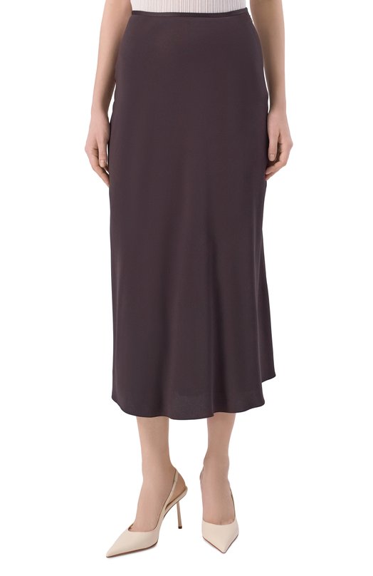 Юбка из вискозы и шелка Agnona TG0910E/U5074E Коричневый  TG0910E/U5074E Фото 3