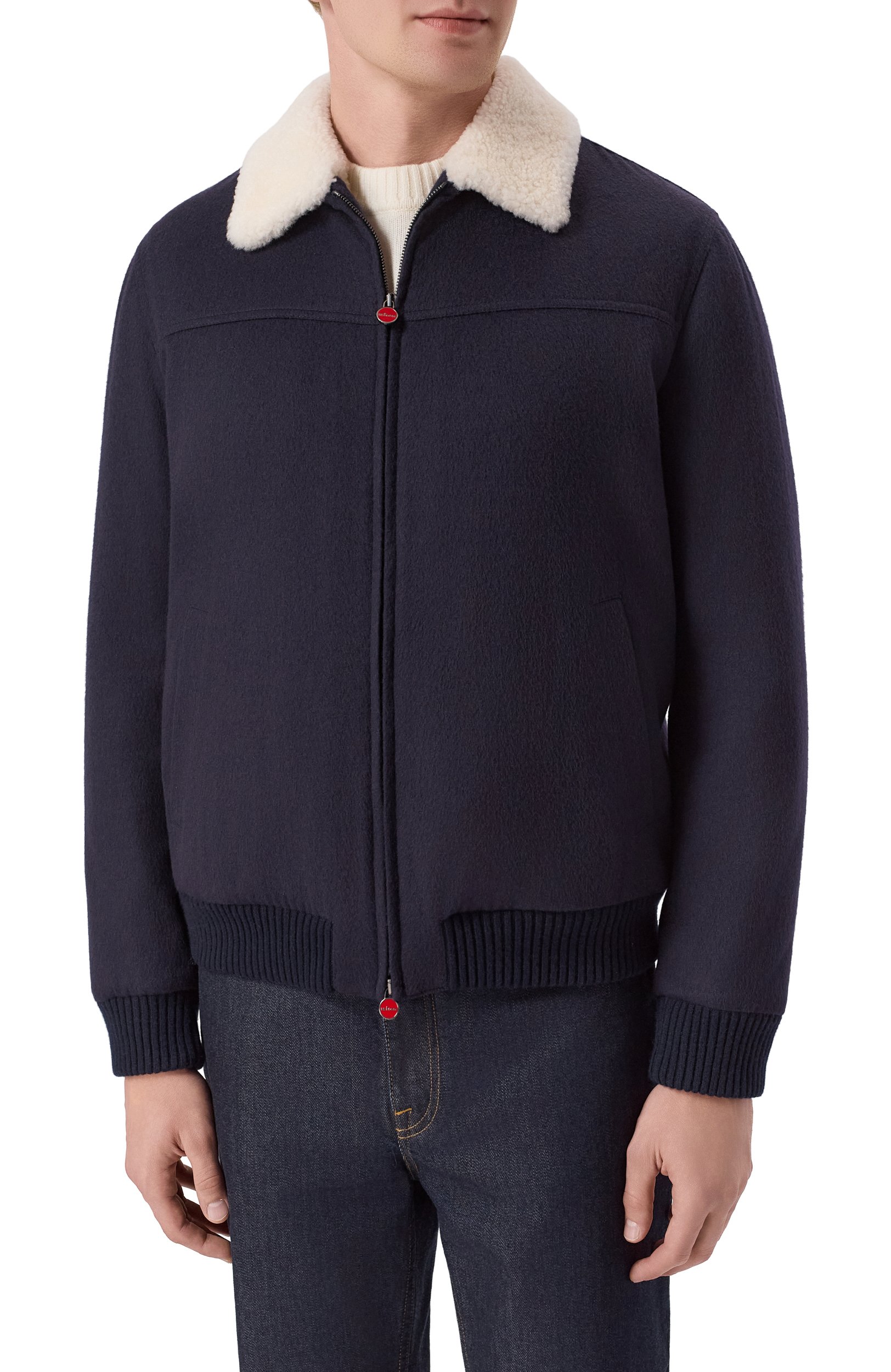 Кашемировый бомбер с воротником из овчины KITON, арт. UW0910MV03T83, фото 3
