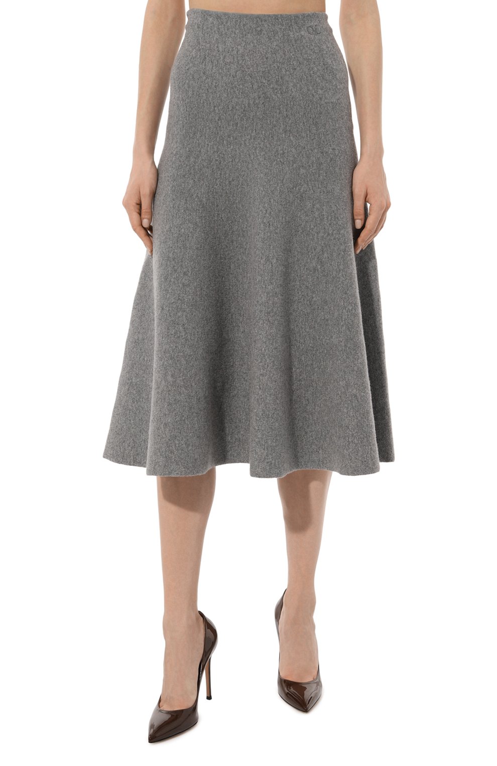Юбка из шерсти и вискозы VALENTINO серого цвета по цене 293500 руб., арт. 3B3KG03U84P, фото 3 Юбка из шерсти и вискозы VALENTINO, арт. 3B3KG03U84P, фото 3