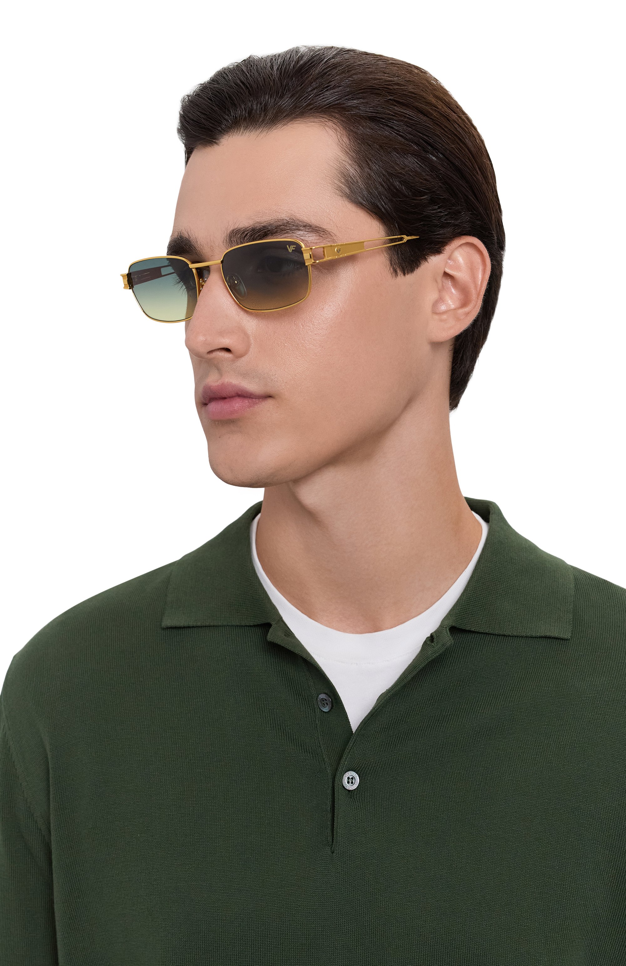 Солнцезащитные очки VINTAGE FRAMES, арт. DIME 24KT YELL0W G0LD/GREEN YELL0W, фото 2