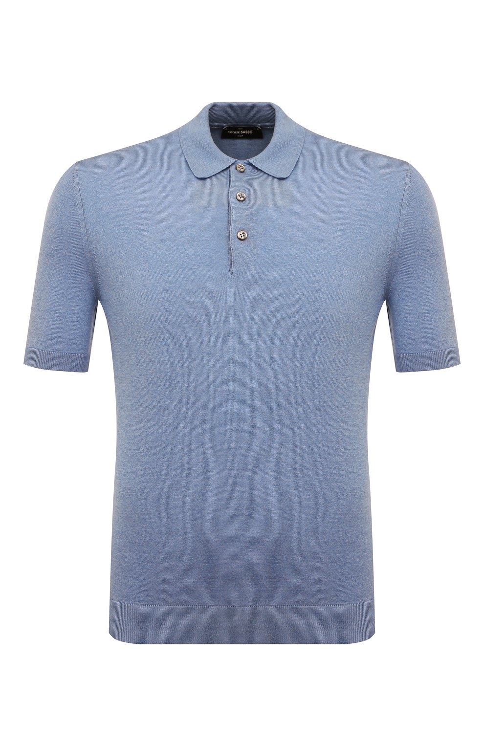 Шелковое поло GRAN SASSO голубого цвета по цене 34950 руб., арт. 43110/23503, фото 1 Шелковое поло GRAN SASSO, арт. 43110/23503, фото 1
