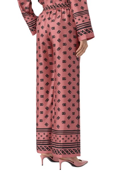 Шелковые брюки DOLCE & GABBANA розового цвета по цене 154000 руб., арт. FTAMPT/GDCVJ, фото 4 Шелковые брюки DOLCE & GABBANA, арт. FTAMPT/GDCVJ, фото 4