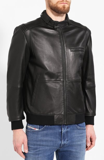 Кожаный бомбер HUGO, арт. 50420510, фото 3