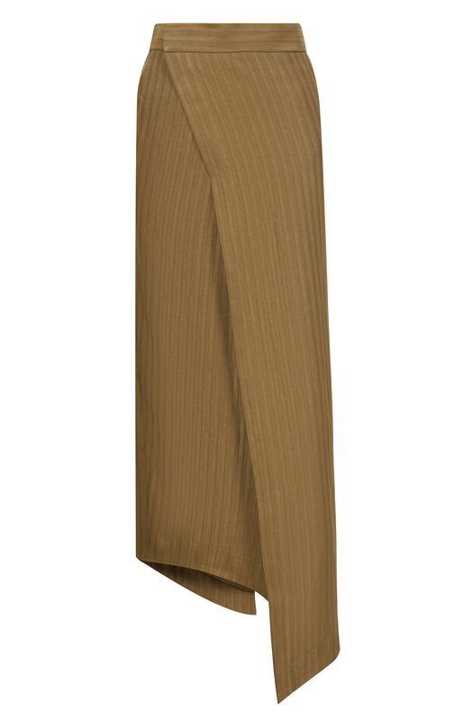 Юбка изо льна и вискозы Petar Petrov S26TR2 Хаки S26TR2