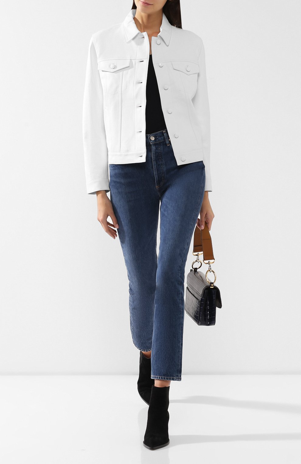 Кожаная куртка FRAME DENIM белого цвета по цене 94550 руб., арт. LWLT0300, фото 2 Кожаная куртка FRAME DENIM, арт. LWLT0300, фото 2