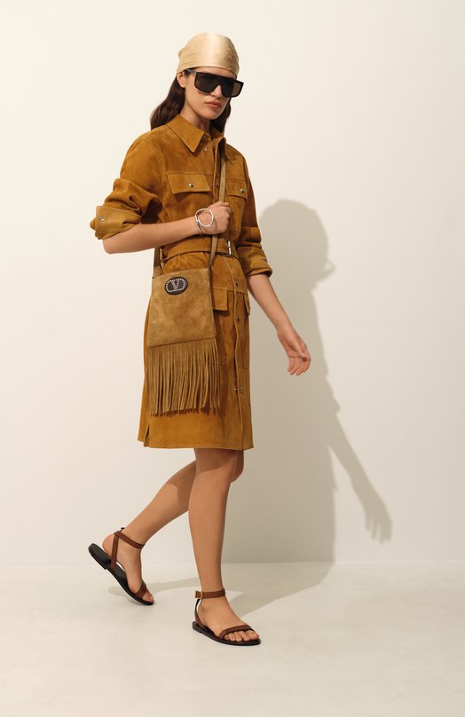 Кожаные сандалии Sahara Saint Laurent 819323/DWE00 Коричневый  819323/DWE00 Фото 8