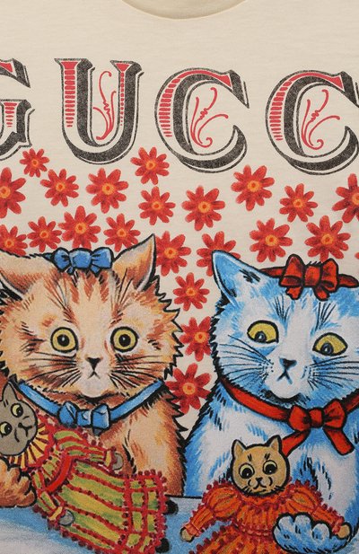 Хлопковая футболка GUCCI, арт. 581019/XJD2M/9-12M, фото 3