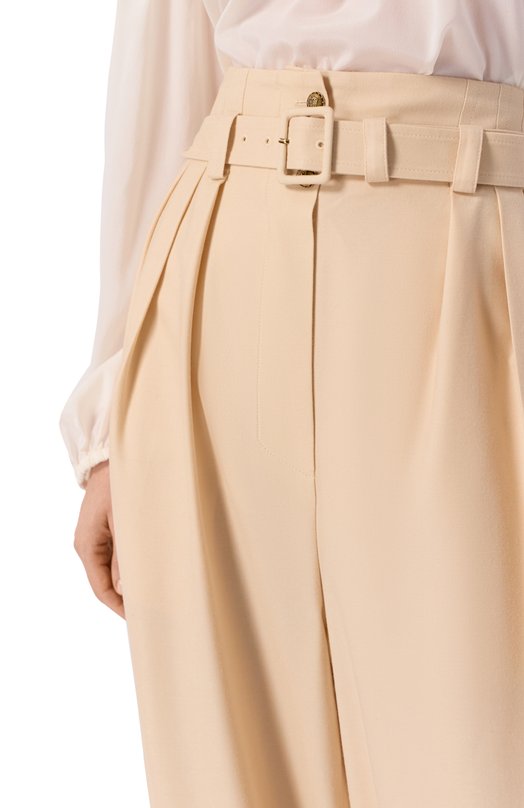 Шерстяные брюки Zimmermann 4747PF251 Кремовый  4747PF251 Фото 5