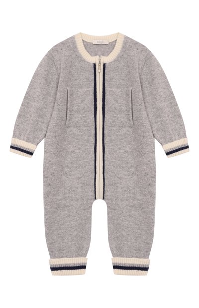 Кашемировый комбинезон BABY T серого цвета по цене 27250 руб., арт. 25AIC821TZ/18M-36M, фото 1 Кашемировый комбинезон BABY T, арт. 25AIC821TZ/18M-36M, фото 1
