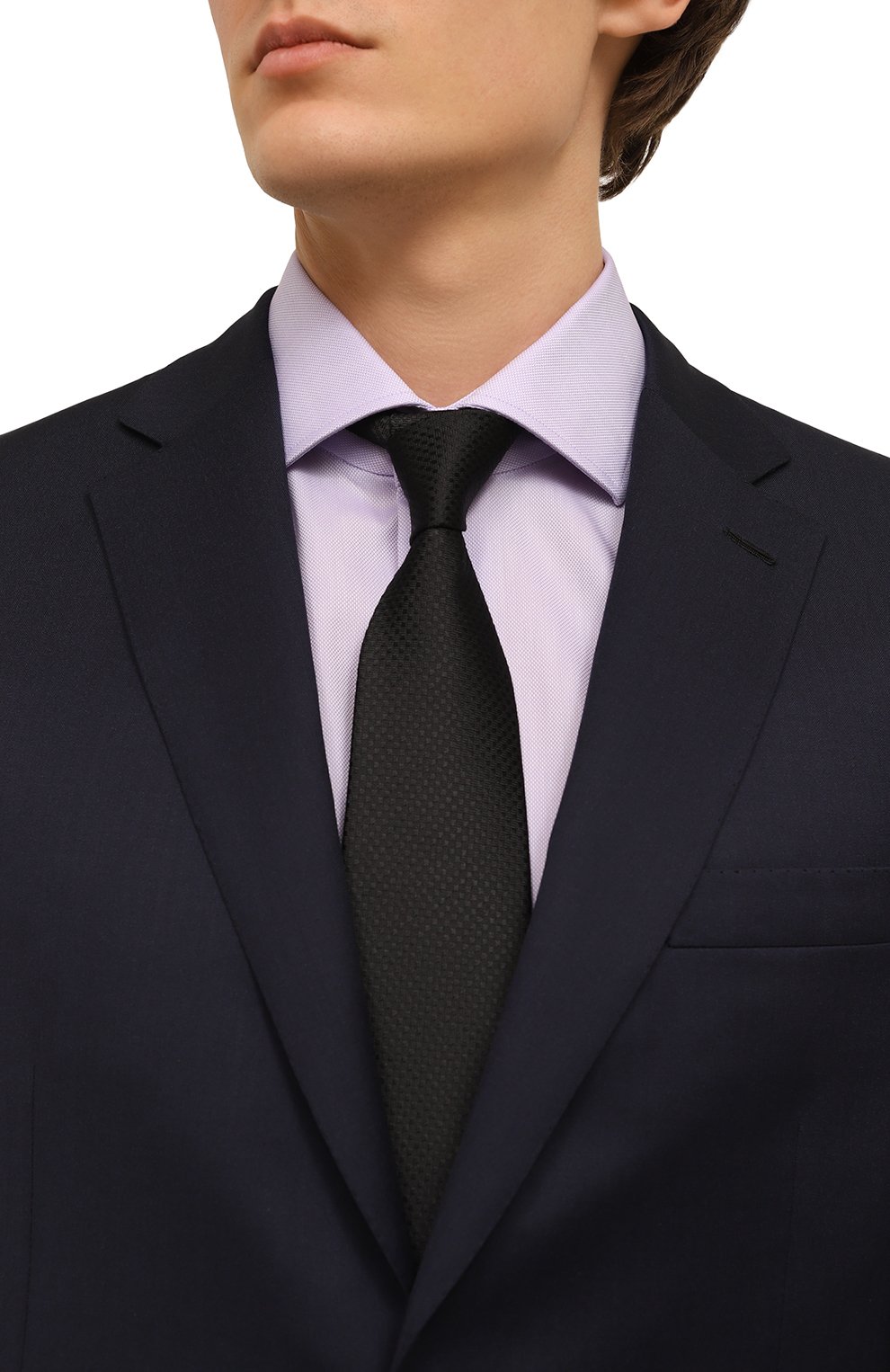 Шелковый галстук LANVIN черного цвета по цене 15400 руб., арт. 3162/TIE, фото 2 Шелковый галстук LANVIN, арт. 3162/TIE, фото 2