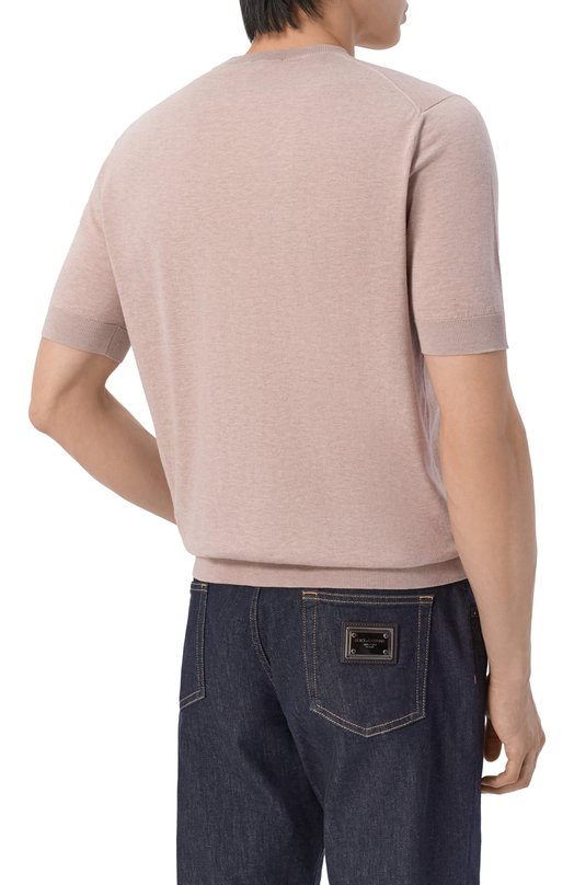 Хлопковый джемпер Andrea Campagna GC1MC/SI18R Бежевый  GC1MC/SI18R Фото 4