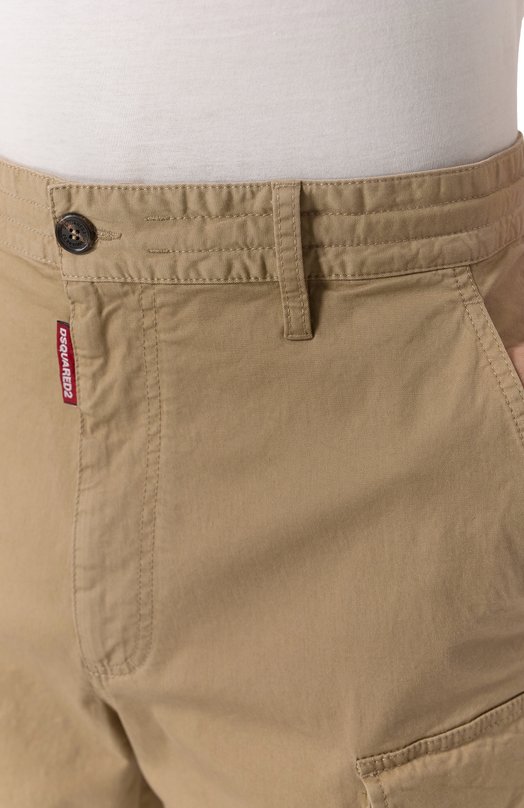 Хлопковые шорты Dsquared2 S78MU0074/S78499 Бежевый  S78MU0074/S78499 Фото 5