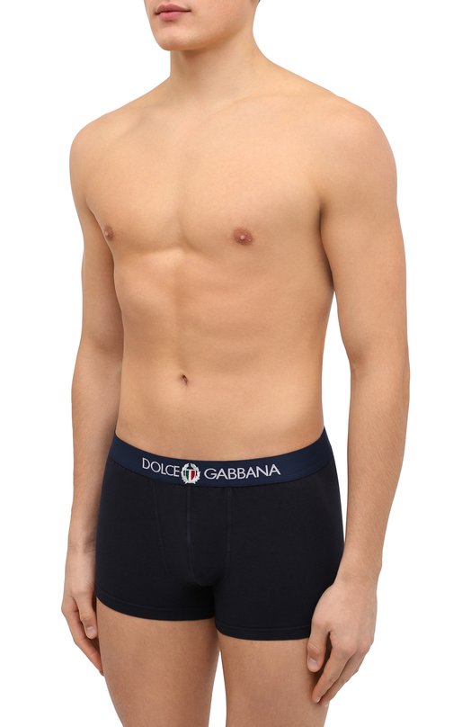 Хлопковые боксеры Dolce & Gabbana M4C03J/FUECG Синий  M4C03J/FUECG Фото 2