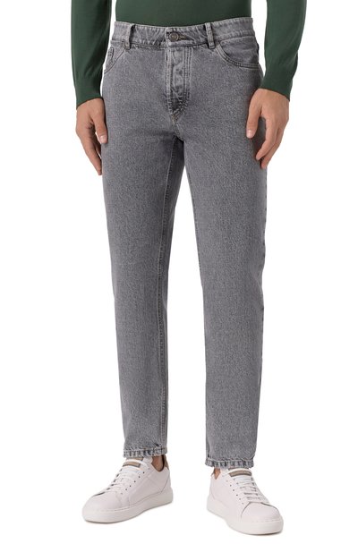 Джинсы traditional fit BRUNELLO CUCINELLI серого цвета по цене 112000 руб., арт. M234PD3210, фото 3 Джинсы traditional fit BRUNELLO CUCINELLI, арт. M234PD3210, фото 3