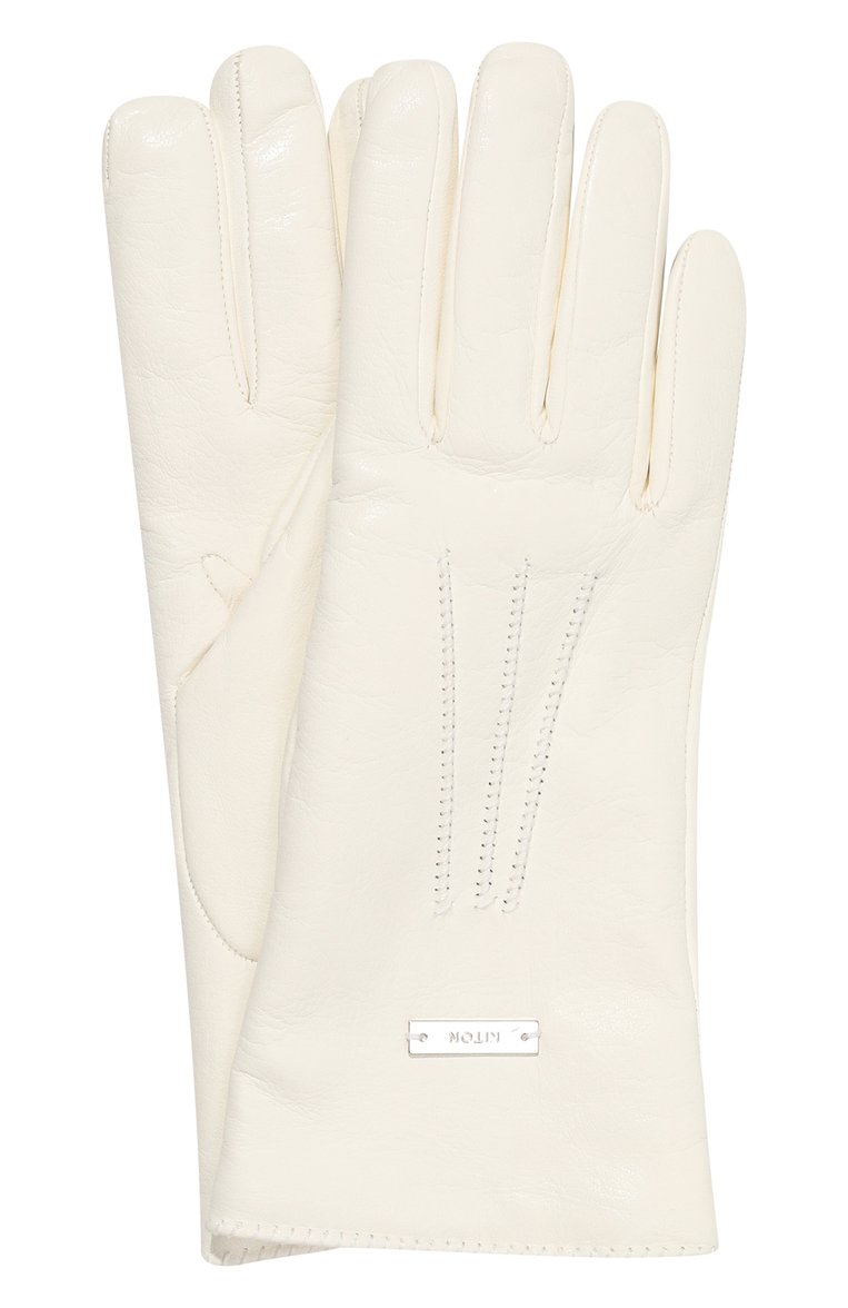 Женские белые кожаные перчатки KITON купить в интернет-магазине ЦУМ ...