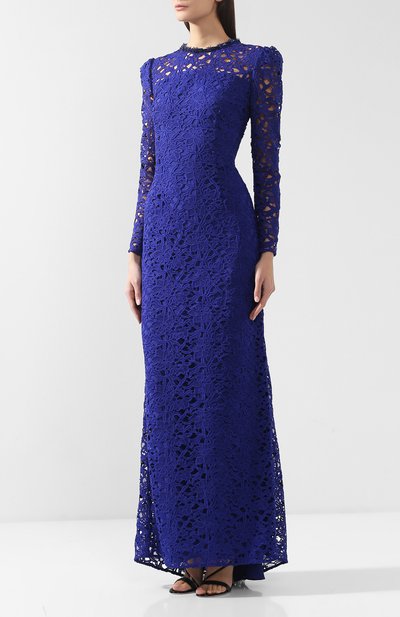Кружевное платье-макси ESCADA синего цвета по цене 385000 руб., арт. 5028578, фото 3 Кружевное платье-макси ESCADA, арт. 5028578, фото 3