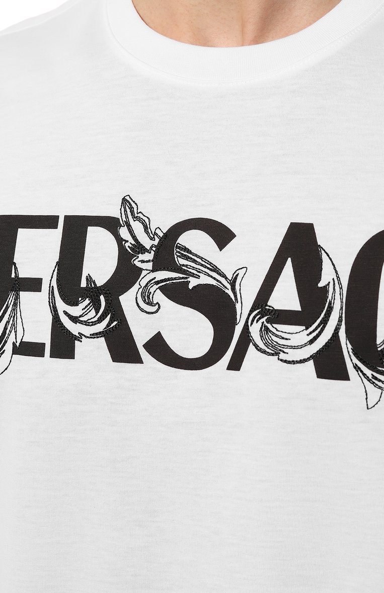 Хлопковая футболка VERSACE, арт. 1006974/1A049491W010, фото 1
