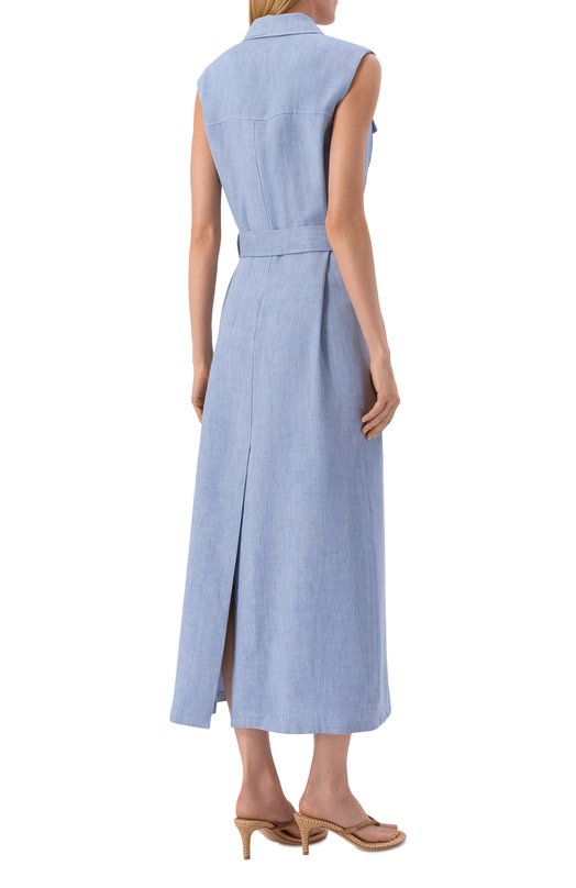 Платье изо льна и вискозы P.A.R.O.S.H. D726129/BLINK Голубой  D726129/BLINK Фото 3